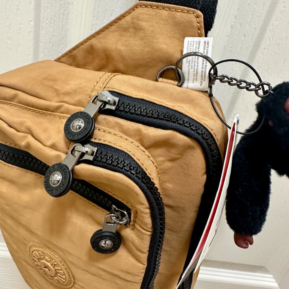 Kipling Tarry Hip Or Sling Crossbody Bag Mustard Beige Lightweight KIA8X7 (NEW) - Picture 4 of 16